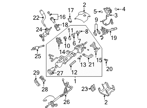 2007 GMC Sierra 2500 HD Steering Column Assembly, Shroud, Switches & Levers Gear Shift Assembly Diagram for 22833057