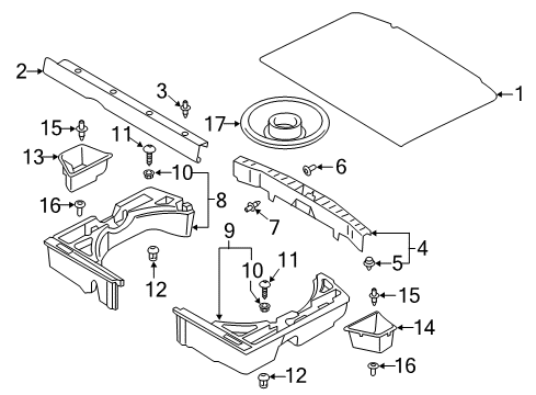 2019 Mitsubishi Outlander Sport Interior Trim - Rear Body Clip-Heater And A/C Diagram for MB476821