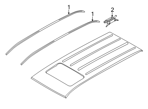 2014 Kia Sedona Exterior Trim - Roof Clip-Roof Moulding, Front Diagram for 87216-4D000
