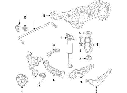 2018 Buick Regal Sportback Rear Suspension, Lower Control Arm, Upper Control Arm, Ride Control, Stabilizer Bar, Suspension Components Coil Spring Diagram for 84312877