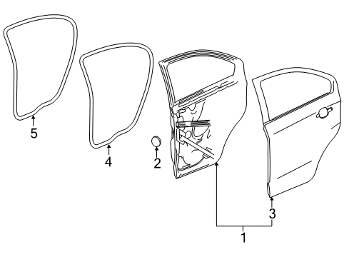 2019 Chevrolet Sonic Rear Door Door Weatherstrip Diagram for 42474602