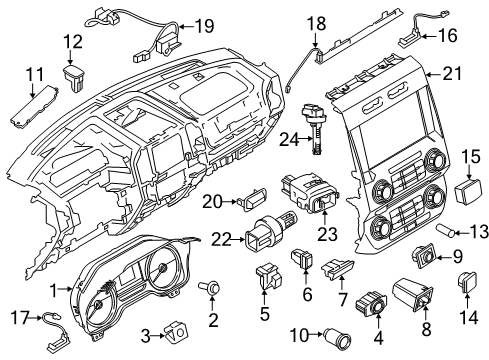 2017 Ford F-150 Switches Cluster Assembly Diagram for HL3Z-10849-AAA