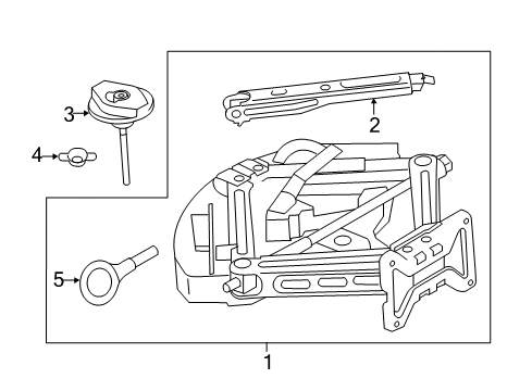 2018 Ford Explorer Jack & Components Tow Hook Diagram for FB5Z-17A954-A