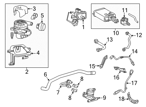 2016 Toyota Tacoma A.I.R. System Intake Pipe Gasket Diagram for 25717-75010