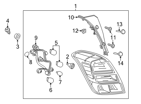 2016 Chevrolet Trax Bulbs Filler Panel Upper Cover Diagram for 95939970