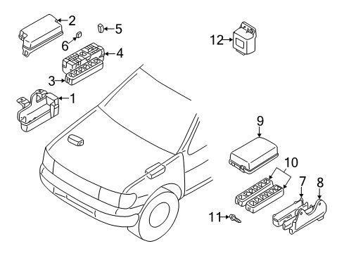 1999 Infiniti QX4 Electrical Components Lower-FUSIBLE Link Holder Cover Diagram for 24382-0W000