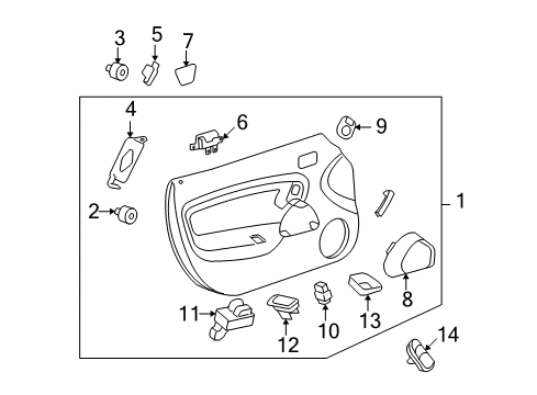 2008 Saturn Sky Interior Trim - Door Pushbutton-Side Window Switch Diagram for 10393316