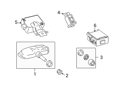 2012 Lexus RX350 Tire Pressure Monitoring Receiver Assy, Tire Pressure Monitor Diagram for 89760-0E020