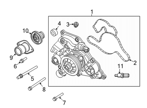 2022 Jeep Wrangler Water Pump THERMOSTAT Diagram for 53011511AD