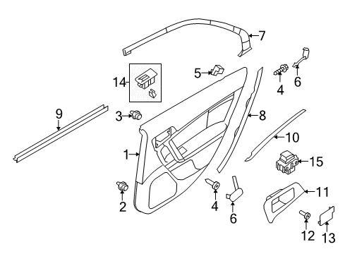 2012 Lincoln MKZ Rear Door Black Out Tape Diagram for 6H6Z-5420000-B