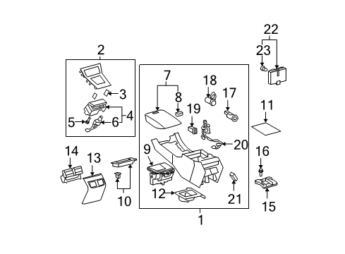 2007 Lexus ES350 Heated Seats Instrument Panel Cup Holder Assembly Diagram for 55620-33220-C0