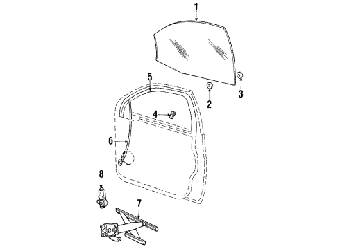 1998 Mercury Sable Rear Door Regulator Diagram for 5F1Z-5423200-AA