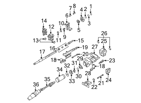 2000 Cadillac DeVille Shaft & Internal Components Intermediate Steering Shaft Assembly Diagram for 25810450