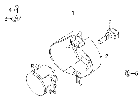 2021 Nissan Frontier Fog Lamps Lamp Assembly-Fog, RH Diagram for 26150-EA825