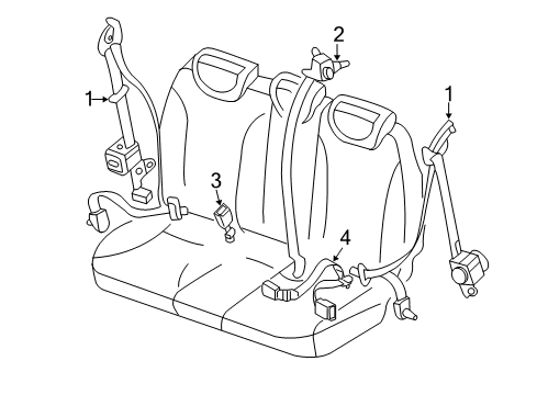 2009 Kia Sedona Seat Belt Rear Seat Belt Buckle Assembly, Center Diagram for 898304D560CS