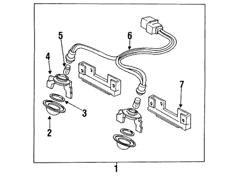 1994 Acura Legend License Lamps Light Assembly, License Diagram for 34100-SP0-A02