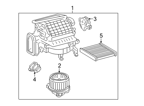 2004 Lexus ES330 Blower Motor & Fan Damper Servo Sub-Assembly (For Recirculation) Diagram for 87106-33240