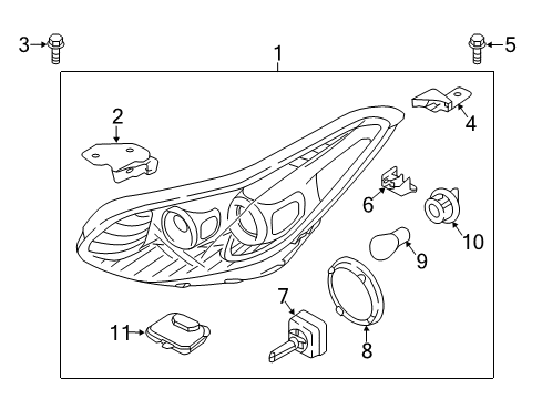 2017 Kia Sportage Bulbs Driver Side Headlight Assembly Diagram for 92101D9240