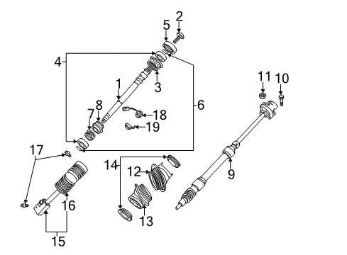 2003 BMW X5 Shaft & Internal Components Plastic Ring Diagram for 32316759546