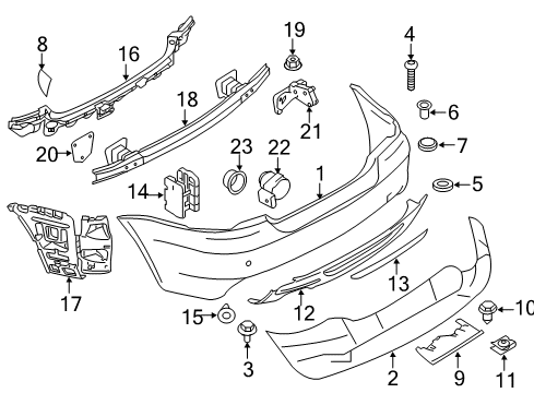 2008 BMW 128i Parking Aid Phillips Head Screw For Plastic Material Diagram for 07146959895