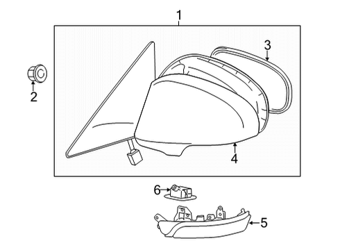 2012 Toyota Avalon Outside Mirrors Mirror Assembly Diagram for 87940-07064-J0