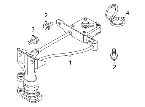 2012 Ford Transit Connect Spare Tire Carrier Spare Carrier Diagram for 5T1Z-1K353-A