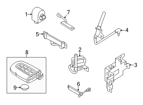 2015 Kia Optima Keyless Entry Components Keyless Entry Transmitter Assembly Diagram for 954302T560