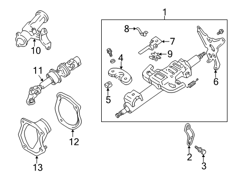 1997 Toyota Camry Steering Column & Wheel, Steering Gear & Linkage Dust Seal Gasket Diagram for 45253-06010