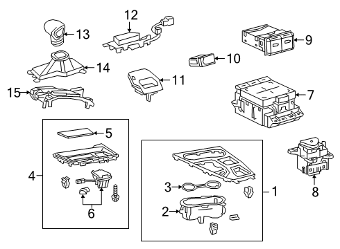 2019 Lexus UX200 Center Console Housing, Position In Diagram for 35974-76010