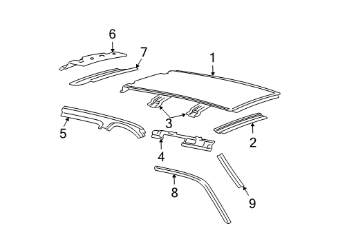2012 Ford Expedition Roof & Components Front Side Rail Diagram for 7L1Z-40513A30-A