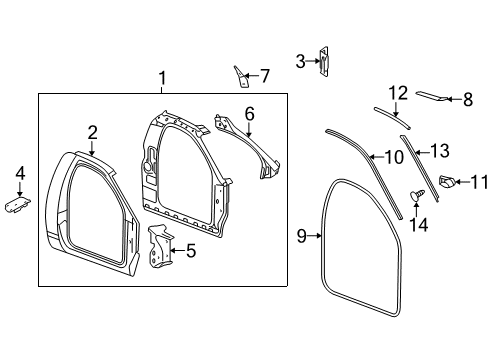 2006 Dodge Ram 1500 Uniside Seal-Door Opening Diagram for 55277295AA