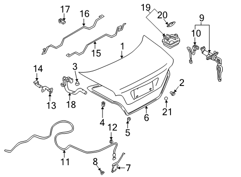 2002 Mitsubishi Galant Trunk Switch-Deck Lid Alarm Diagram for MR432211