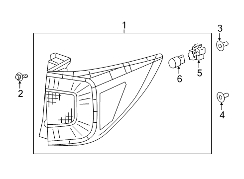 2020 Honda Passport Bulbs TAILLIGHT ASSY. R Diagram for 33500-TGS-A01