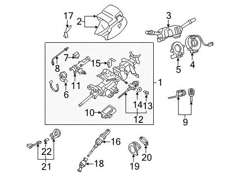 2003 Lexus SC430 Steering Column & Wheel, Steering Gear & Linkage, Housing & Components, Shroud, Switches & Levers Cover Sub-Assy, Steering Column Hole, NO.1 Diagram for 45025-30310