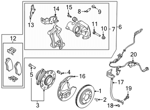 2022 Kia Sorento Rear Brakes Cable Assembly-ABSEXT, L Diagram for 58950P2200