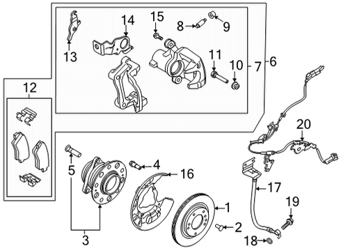 2022 Kia Sorento Rear Brakes Cable Assembly-ABSEXT, R Diagram for 58960P2200