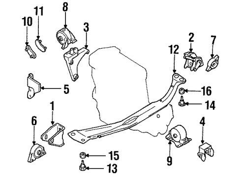 2002 Infiniti G20 Engine & Trans Mounting STOPPER-Engine Mounting Diagram for 11215-2J210