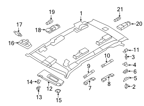 2013 BMW X5 Interior Trim - Roof Interior Light, Rear Diagram for 63316973624