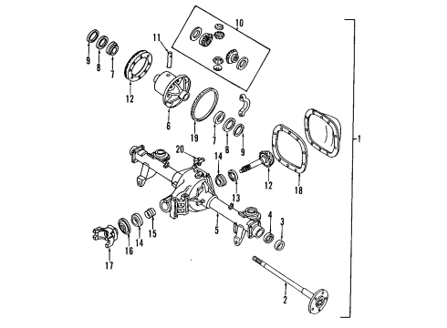 1995 Pontiac Firebird Rear Axle, Differential, Propeller Shaft Rear Axle Shaft Diagram for 26063144