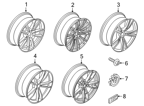 2022 BMW 330i Wheels Disk Wheel, Light Alloy, In Diagram for 36116883524