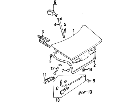 1998 Ford Escort Ignition Lock Cylinder & Keys Diagram for F7CZ-5422050-AC