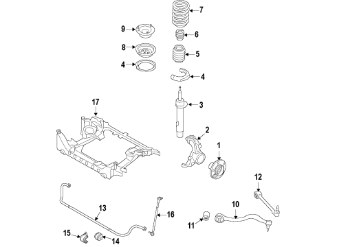 2009 BMW 128i Front Suspension Components, Lower Control Arm, Stabilizer Bar Front Coil Spring Diagram for 31336788892