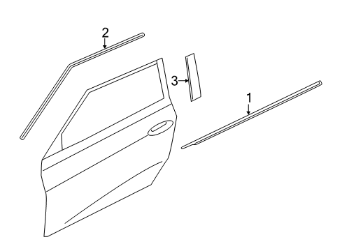 2017 Hyundai Veloster Exterior Trim - Front Door Weatherstrip Assembly-Front Door Belt Outside RH Diagram for 82220-2V001