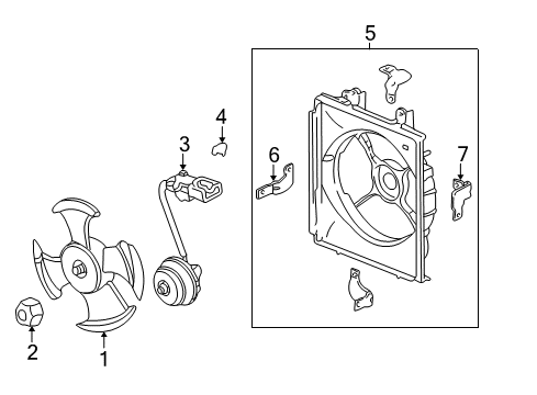 2002 Acura TL A/C Condenser Fan Stay, Connector Diagram for 38618-PGE-A00