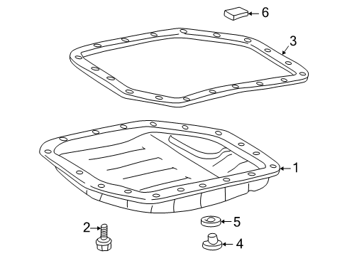 2001 Toyota Prius Automatic Transmission Transmission Pan Diagram for 35106-47010