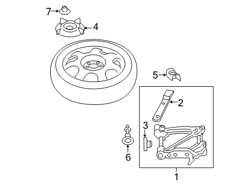 2020 Lincoln Continental Jack & Components Spare Retainer Diagram for HP5Z-1424-C