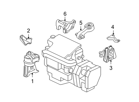 2011 Honda Civic Engine & Trans Mounting Stay, Side Engine Mounting Diagram for 50625-SNC-020