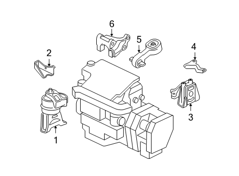 2011 Honda Civic Engine & Trans Mounting Bracket, Torque Rod (Lower) Diagram for 50690-SNC-A90