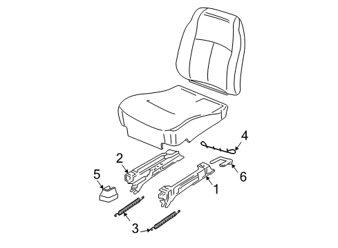 2000 Chevrolet Malibu Tracks & Components Cover-P&Driver Seat Outer Adjuster Rear Finish Diagram for 22614170