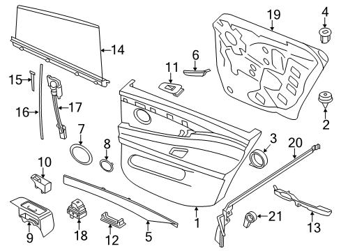 2016 BMW 550i GT xDrive Front Door Ashtray Insert Diagram for 51427263456